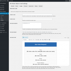 Page screenshot: 8b Home Value &rarr; Settings &rarr; E-mails