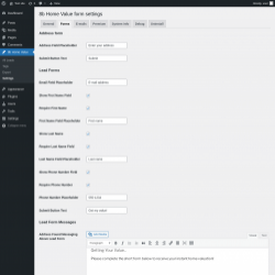 Page screenshot: 8b Home Value &rarr; Settings &rarr; Forms