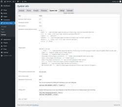 Page screenshot: 8b Home Value &rarr; Settings &rarr; System info