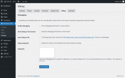 Page screenshot: 8b Home Value &rarr; Settings &rarr; Debug