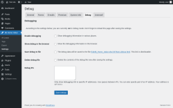 Page screenshot: 8b Home Value &rarr; Settings &rarr; Debug