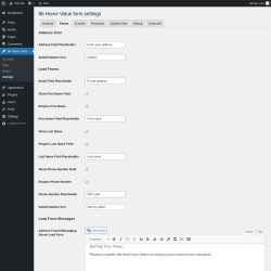 Page screenshot: 8b Home Value &rarr; Settings &rarr; Forms