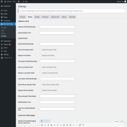 Page screenshot: 8b Home Value &rarr; Settings &rarr; 
        Forms      