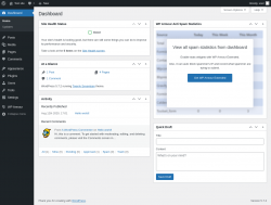 Page screenshot: Dashboard &lsaquo; Test site &mdash; WordPress