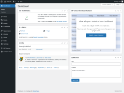 Page screenshot: Dashboard ‹ Test site — WordPress