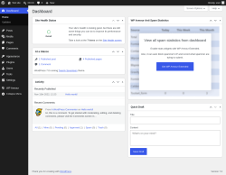 Page screenshot: Dashboard &lsaquo; Test site &mdash; WordPress