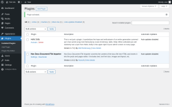 Page screenshot: Plugins &lsaquo; Test site &mdash; WordPress