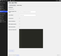 Page screenshot: Filter &rarr; Global settings