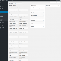 Page screenshot: Widgets &lsaquo; Test site &mdash; WordPress