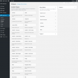 Page screenshot: Widgets &lsaquo; Test site &mdash; WordPress