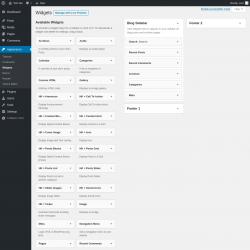 Page screenshot: Widgets &lsaquo; Test site &mdash; WordPress