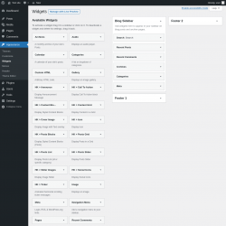 Page screenshot: Widgets &lsaquo; Test site &mdash; WordPress