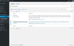 Page screenshot: Plugins ‹ Test site — WordPress