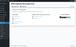 Page screenshot: Settings → OMGF → 
			Help		