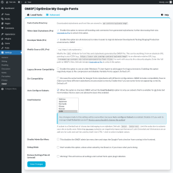 Page screenshot: Settings &rarr; OMGF &rarr; 
			Advanced		