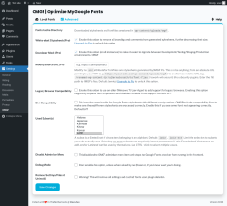 Page screenshot: Settings &rarr; OMGF &rarr; 
			Advanced		