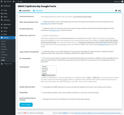 Page screenshot: Settings &rarr; OMGF &rarr; 
			Advanced		