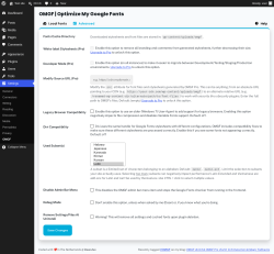 Page screenshot: Settings &rarr; OMGF &rarr; 
			Advanced		