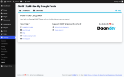 Page screenshot: Settings &rarr; OMGF &rarr; 
			Help		