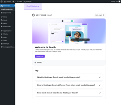 Page screenshot: Hostinger &rarr; Email Marketing