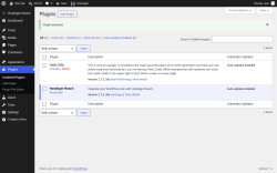 Page screenshot: Plugins &lsaquo; Test site &mdash; WordPress