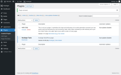 Page screenshot: Plugins &lsaquo; Test site &mdash; WordPress