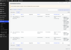 Page screenshot: Tools &rarr; Scheduled Actions