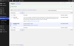 Page screenshot: Plugins &lsaquo; Test site &mdash; WordPress