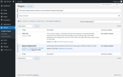 Page screenshot: Plugins ‹ Test site — WordPress