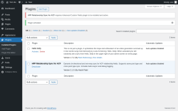 Page screenshot: Plugins &lsaquo; Test site &mdash; WordPress