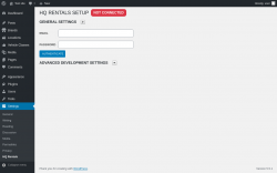 Page screenshot: Settings → HQ Rentals