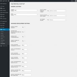 Page screenshot: Settings → HQ Rentals