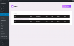 Page screenshot: HR Management Lite → Events