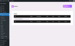 Page screenshot: HR Management Lite → Events