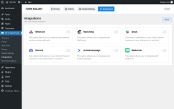 Page screenshot: HT Contact Form → Integrations