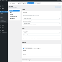 Page screenshot: HT Contact Form → Global Settings