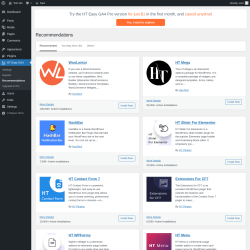 Page screenshot: HT Easy GA4 → Recommendations