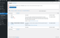 Page screenshot: Plugins ‹ Test site — WordPress