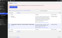 Page screenshot: Plugins &lsaquo; Test site &mdash; WordPress