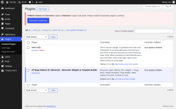 Page screenshot: Plugins &lsaquo; Test site &mdash; WordPress