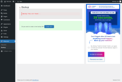 Page screenshot: Htaccess &rarr; Backup