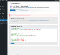 Page screenshot: Htaccess