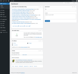 Page screenshot: Dashboard ‹ Test site — WordPress