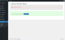 Page screenshot: Htaccess &rarr; Backup