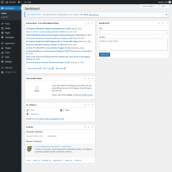 Page screenshot: Dashboard &lsaquo; Test site &mdash; WordPress