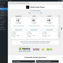 Page screenshot: HTML5 Audio Player → Upgrade  ➤