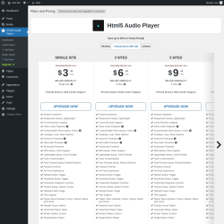 Page screenshot: HTML5 Audio Player → Upgrade  ➤