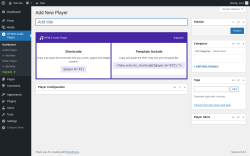 Page screenshot: Add New Player ‹ Test site — WordPress