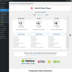 Page screenshot: Html5 Video Player → Upgrade  ➤