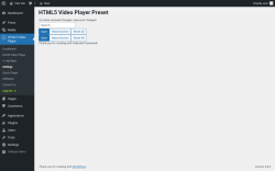 Page screenshot: HTML5 Video Player → Settings